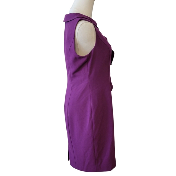 Calvin Klein Fuschia Purple Sleeveless Ruffle Sheath Dress Size 4 - Picture 3 of 5
